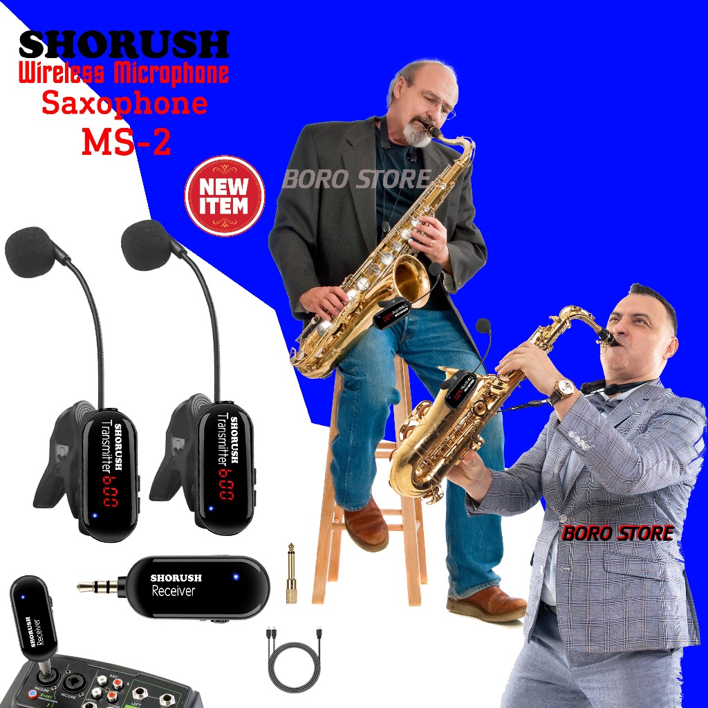 Shorush MS-2 Microphone Wireless Saxophone Audio Mic Mixer