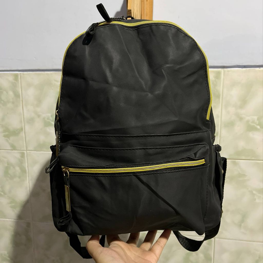 Ransel Nylon mix Kulas warna Hitam | Preloved Bekas Pribadi Second Like New