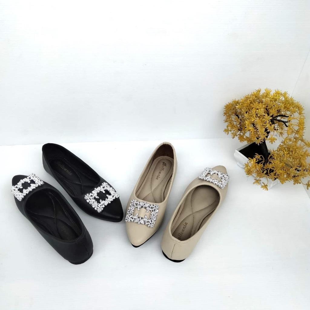 BELLVANIA - Sepatu Flat Slip On Mules Wanita Flat Shoes Terbaru Sepatu Pesta Wanita Casual Manik-Man