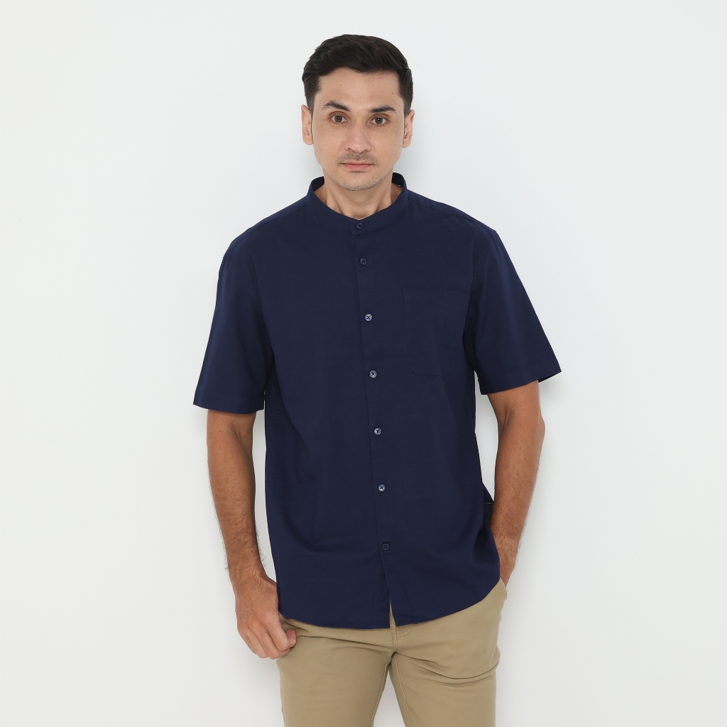 Izzue kemeja koko s/s kafa - Navy