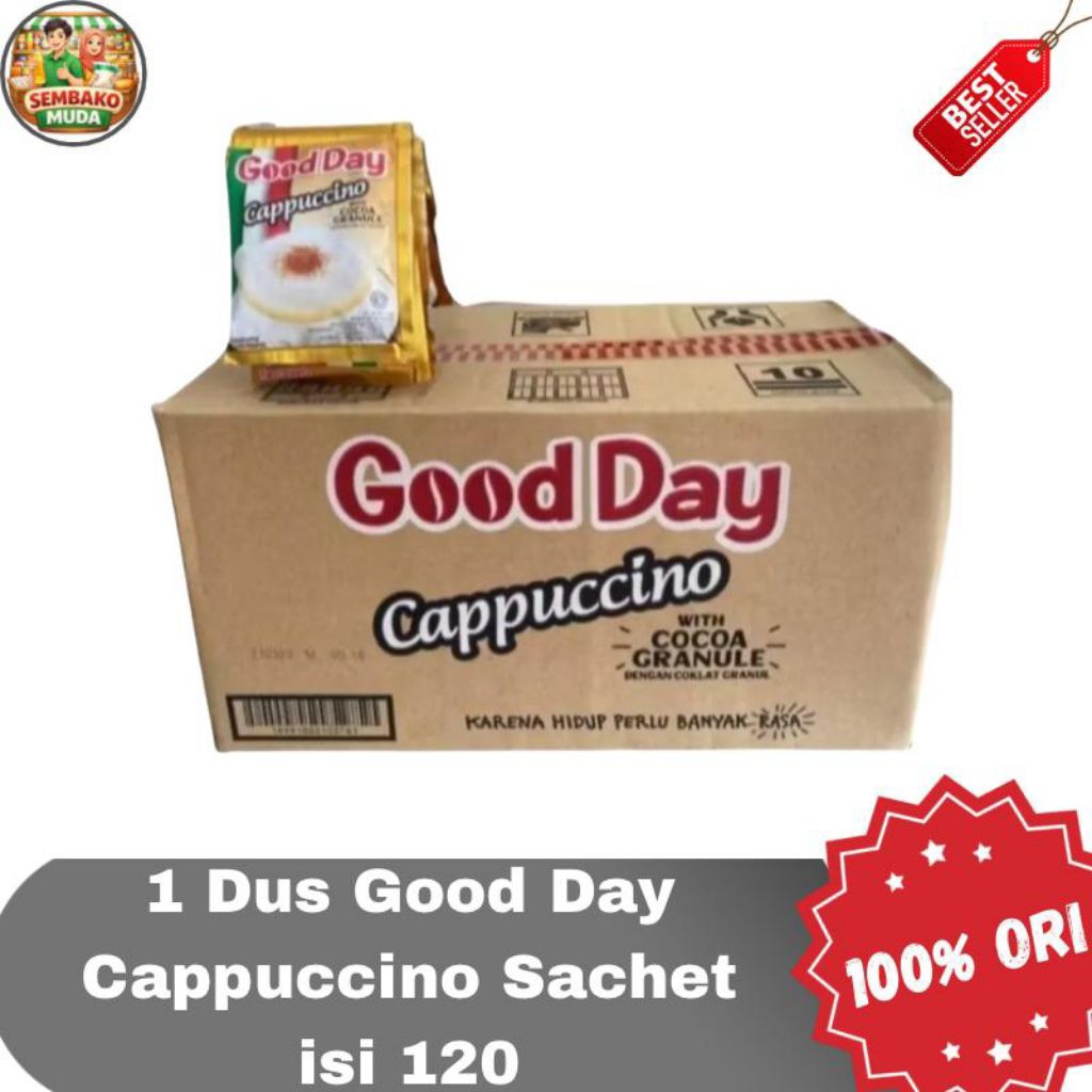 Kopi Good Day Cappucino Sachet 1 dus isi 120 Sachet / Kopi instan Good Day Cappucino