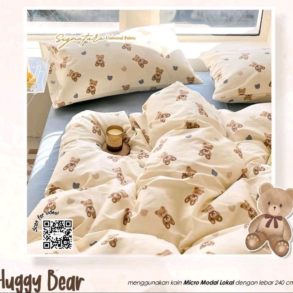 Bedcover set sprei motif huggy bear Bedcover set sprei anak bedcover set 90x200 bedcover set 100x200