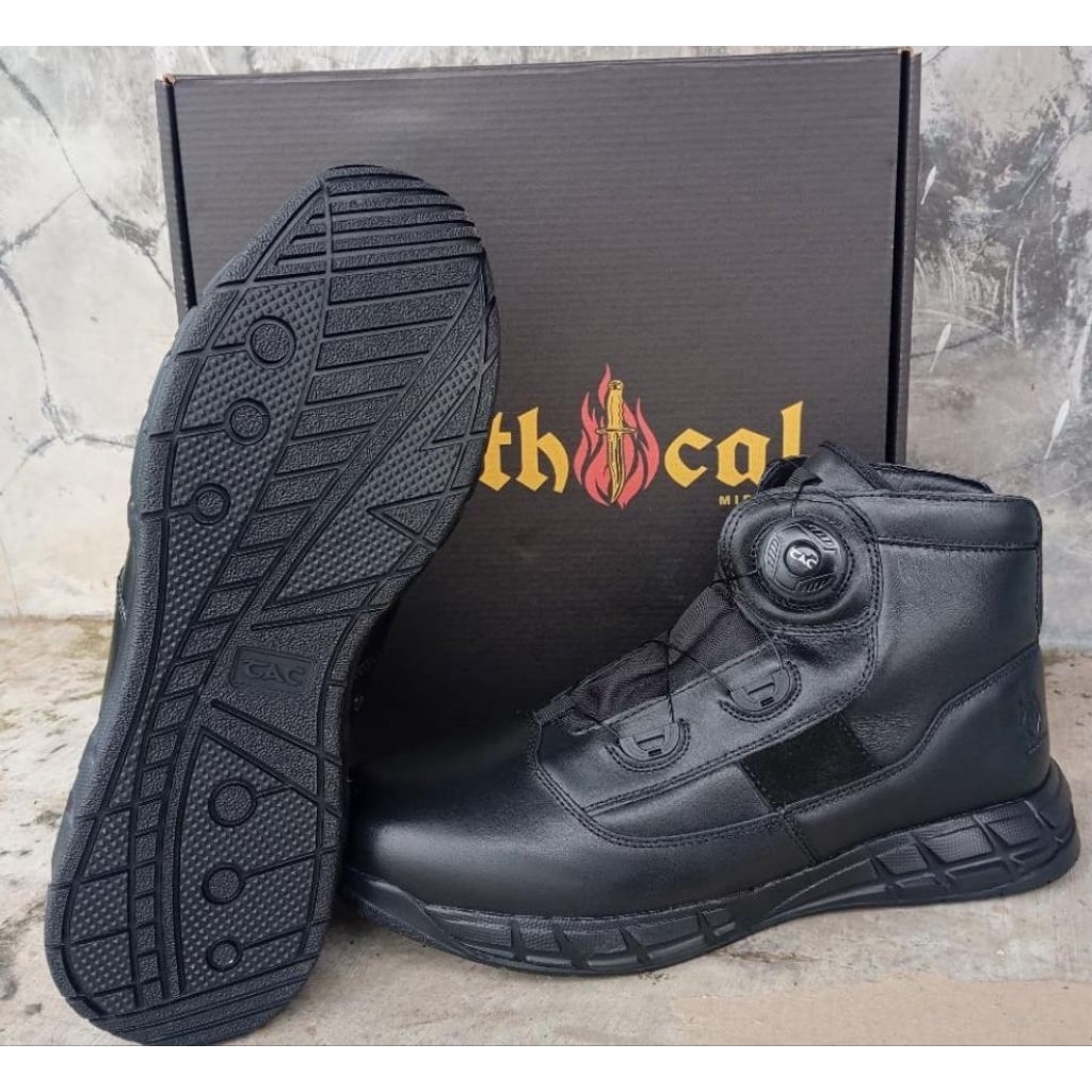 Sepatu PDH TNI POLRI Tactical Midtrack 3/4 full kulit