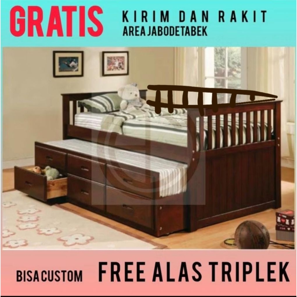 DIPAN SORONG LACI COSTUM 90 X 200 INCLUDE KASUR