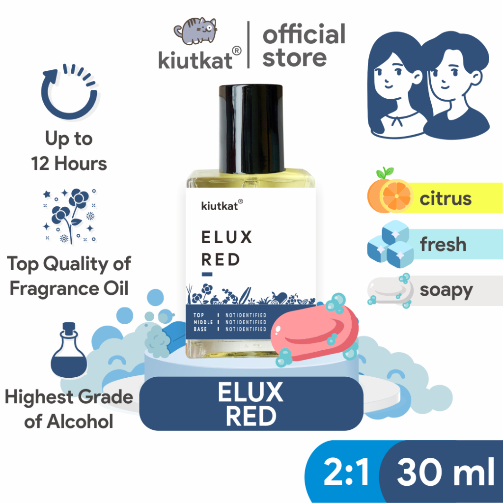 Kiutkat Parfum ELUX RED - Spray 30ml dan Roll On Pria Wanita Searah LUX RED AROMA SABUN