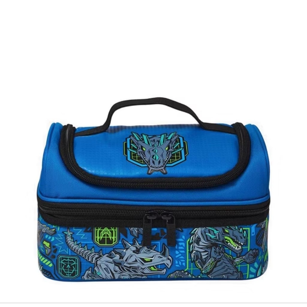 (ORIGINAL) All Star Double Decker Lunchbox (Tas Bekal Makan Anak Sekolah SD/SMP) - Blue Dino