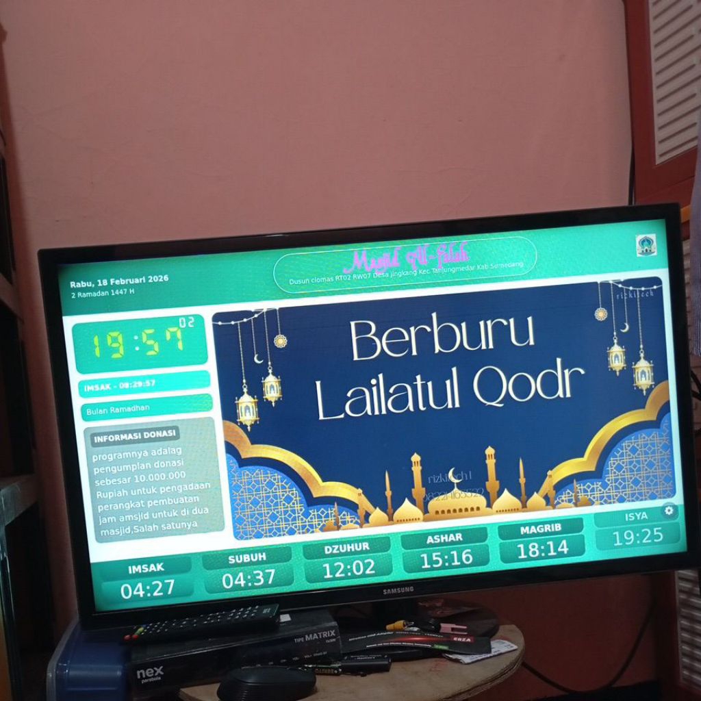 Arizki JWS tv Jam masjid digital tv