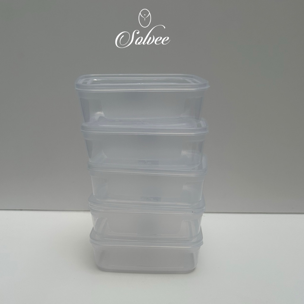 SOLVEEHOME - kotak makan plastik wadah plastik bening kotak + tutup
