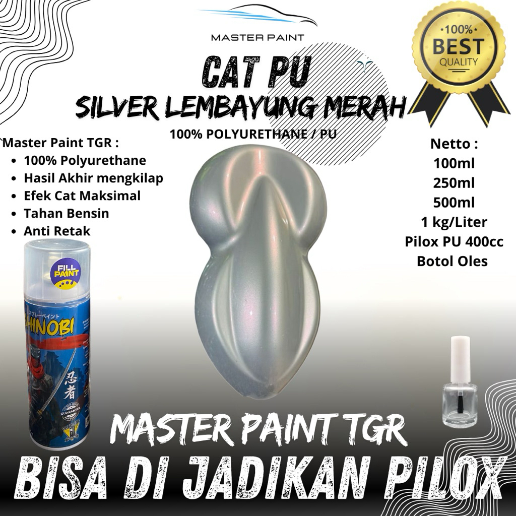 ( BISA DIJADIKAN PILOX ) Cat PU Silver lembayung Merah | Silver Lembayung Red by Master Paint TGR