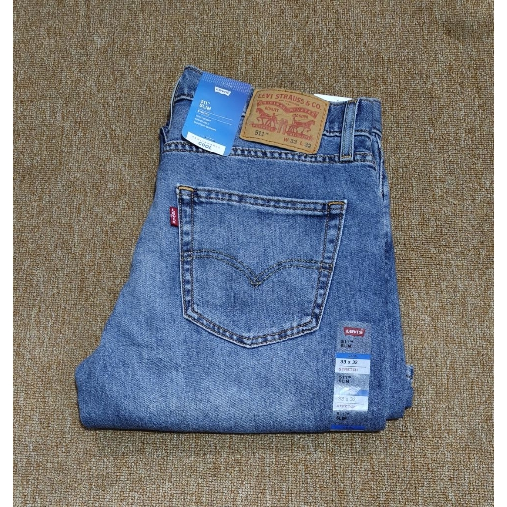 Celana Jeans Pria 511 Slim Cool Performance New Original Fit Size 33 ( 511-6476 )