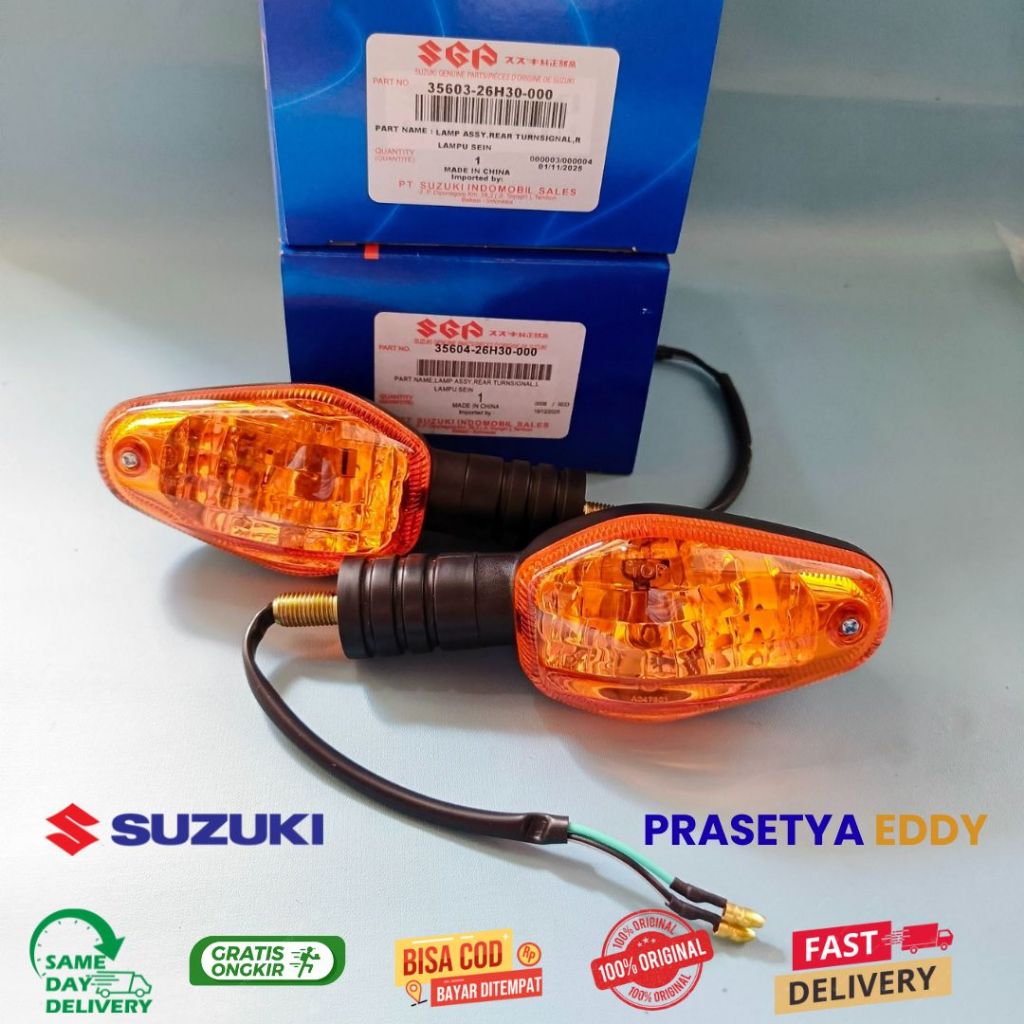 SEPASANG LAMPU SEN RETTING LAMPU SEN BELAKANG KANAN DAN KIRI SUZUKI THUNDER 125 ORIGINAL SGP
