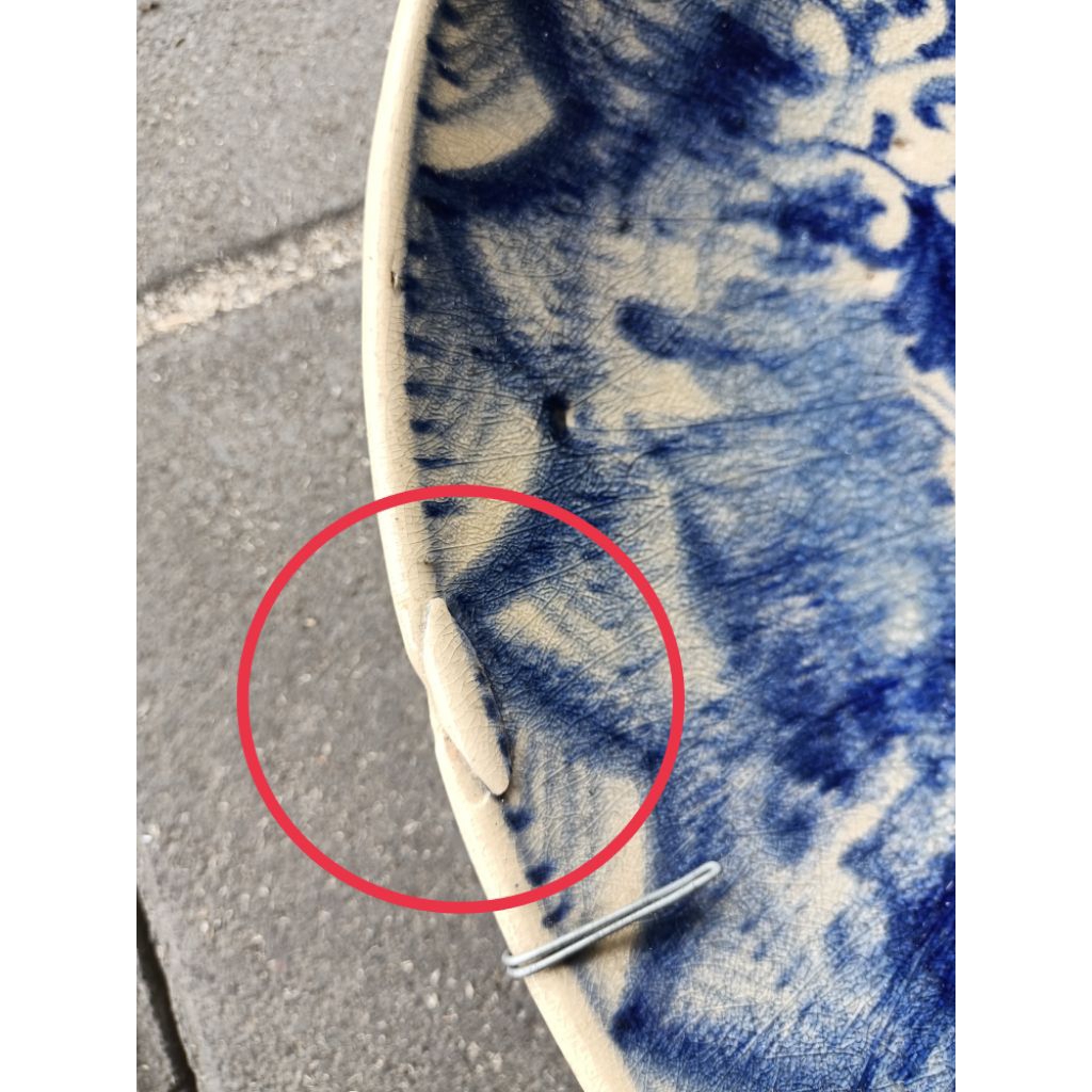 Diameter 42 cm 2 buah Piring keramik lukis kaligrafi Allah dan Muhammad biru  untuk dekorasi hiasan 