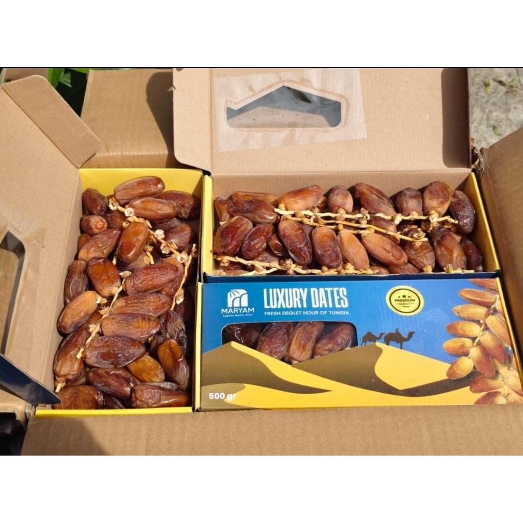 KURMA TANGKAI LUXURY DATES 500GRAM|kurma palm fruits|buah kurma|kurma pal fruit box|kurma manis