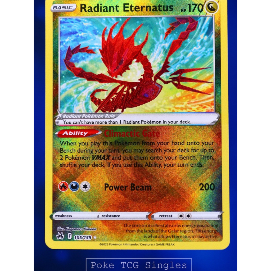 English Radiant Eternatus CRZ 105 Holo - Crown Zenith - Kartu Pokemon TCG ENG