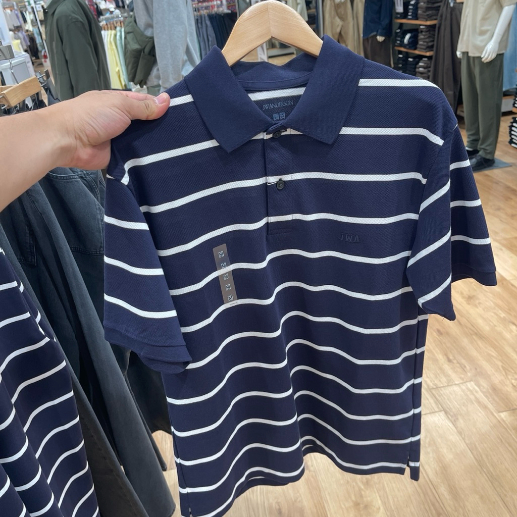 Polo Uniqlo Man JWA stripe 69 navy