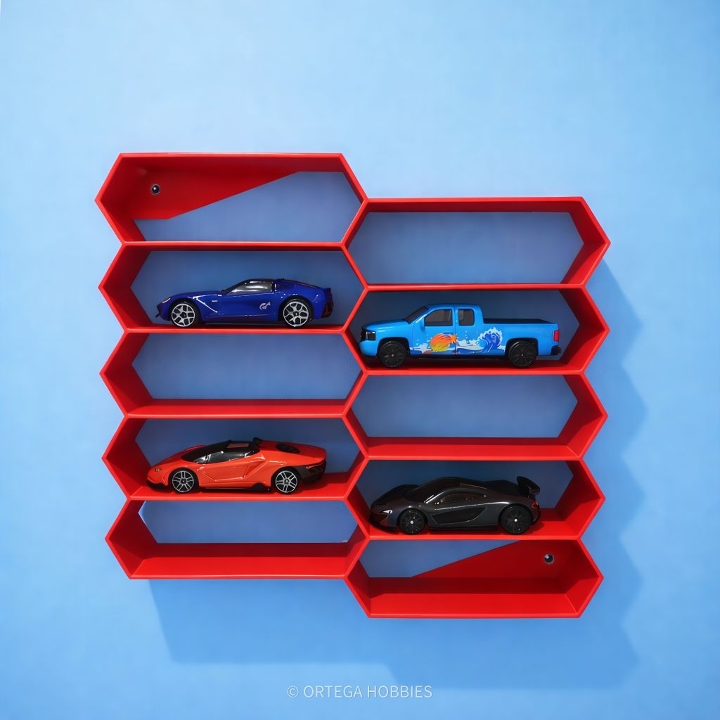 Rak Hotwheels Diecast 1/64 Dinding Muat 10 Mobil