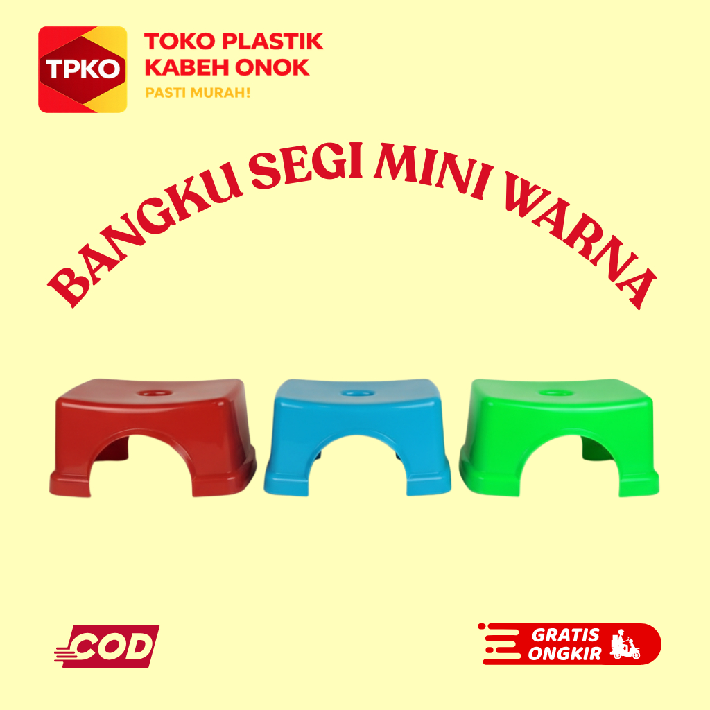 Bangku Plastik Segi Mini WARNA