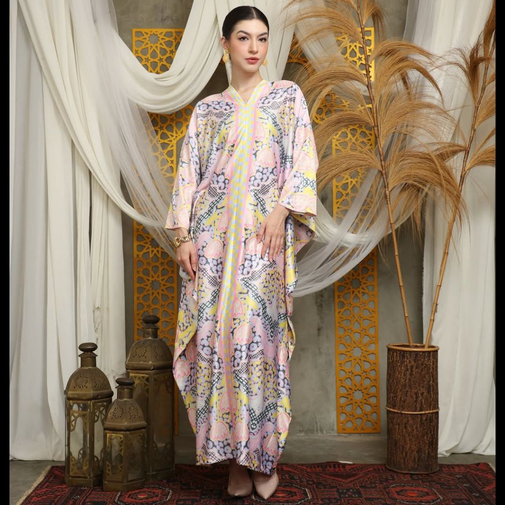 Kaftan Pink Yellow • Kaftan Pink • Kaftan Modern • Kaftan Jumbo • Long Kaftan Premium • Dress Pink •