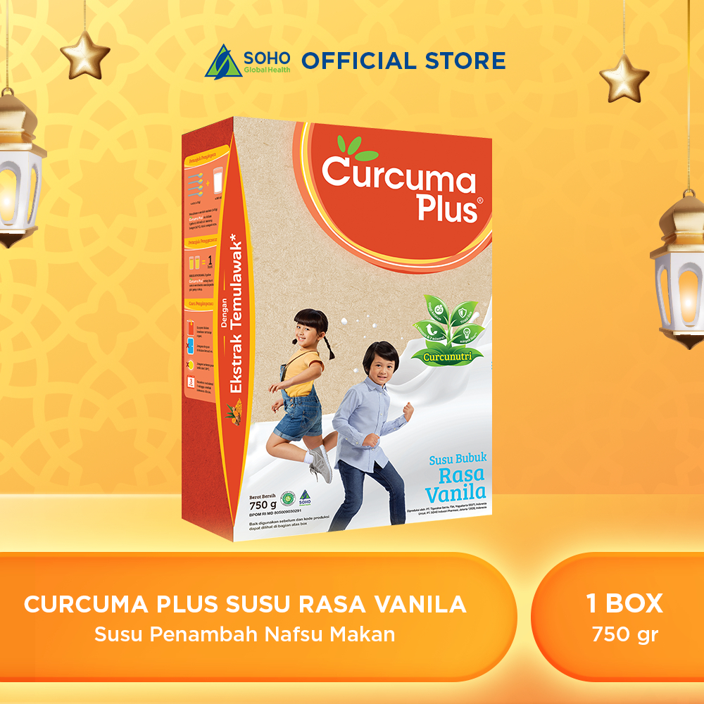 Curcuma Plus Susu Bubuk Memperbaiki Nafsu Makan Rendah Gula Ekstrak Temulawak Rasa Vanilla 750gr