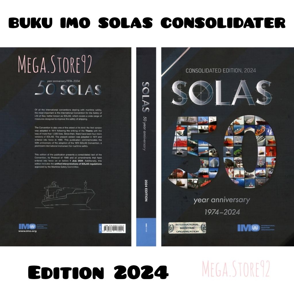 Buku Teknik Pelayaran IMO Solas Consolidater Edition 2024 IMO lh100E ( hard cover )