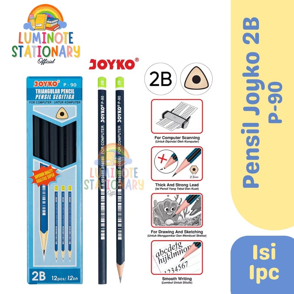 LUMINOTE STATIONERY || (1 BIJI) Pensil 2B Joyko P-90//Pensil Joyko 2B P-90//Pensil 2B Joyko P-90//Pe