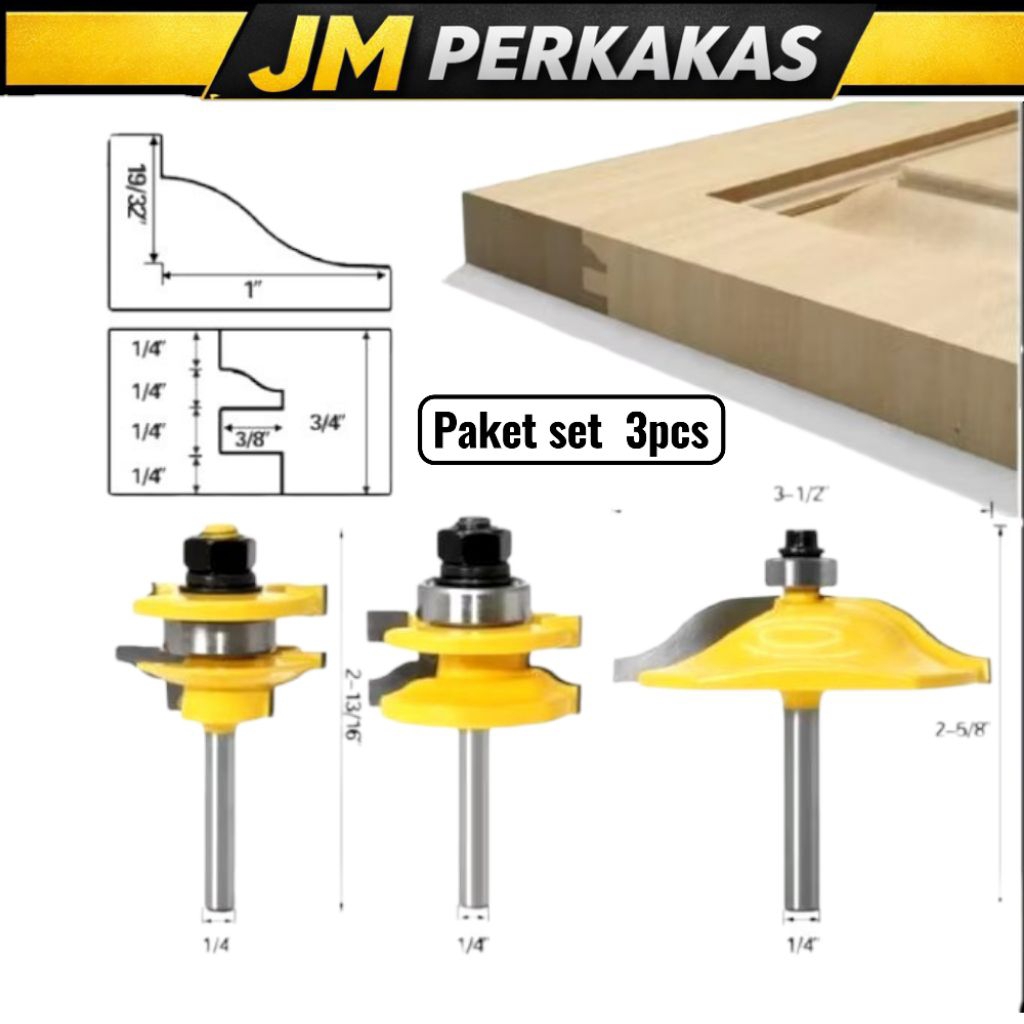 Mata Router Profil Panel Pintu dm as 6.35mm