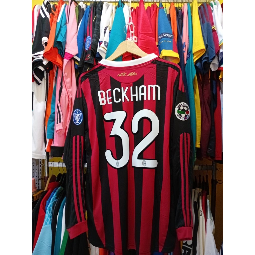 [NAMESET VELVET+DTF] JERSEY BOLA RETRO GO ACM 2009 2010 HOME BECKHAM 32