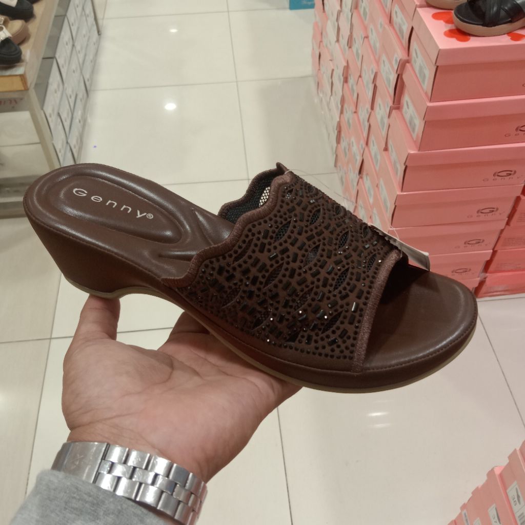 GENNY SANDAL WEDGES EMPUK WANITA ORIGINAL