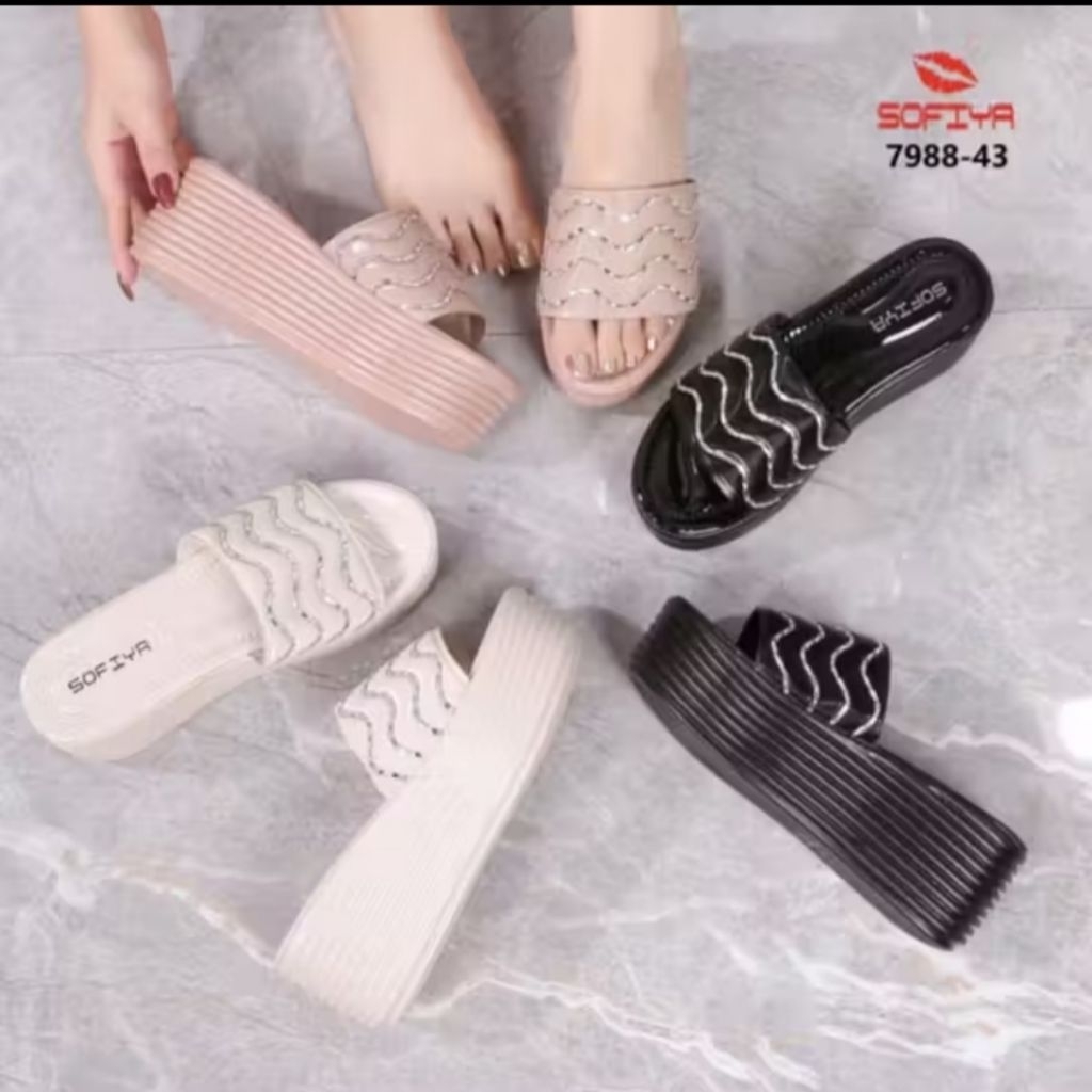 SANDAL WEDGES WANITA SOFIYA IMPORT TERBARU 7988-43