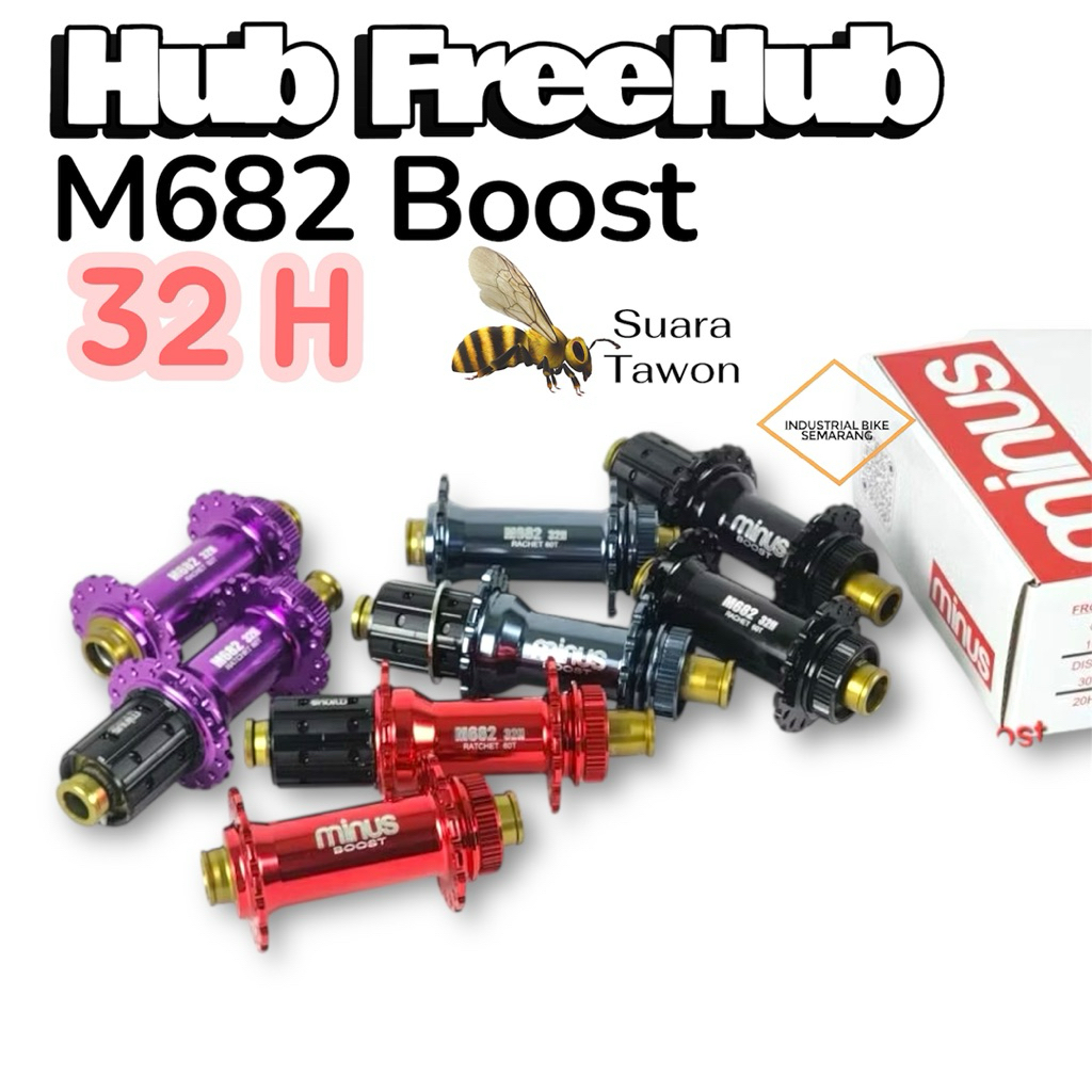 ( HUB FREEHUB MINUS M682 BOOST 32H ) Hub Free Hub Sepeda Lubang 32 H Disc As Ta 15 x 110 / 12 x 148 