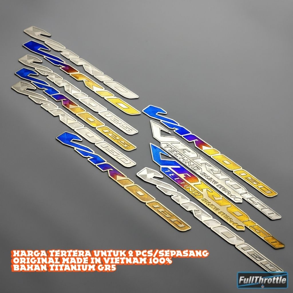 EMBLEM BODY UNTUK HONDA VARIO 160 150 125 TECHNO ALL SERIES TITANIUM EMBLEM 100% ORIGINAL VIETNAM