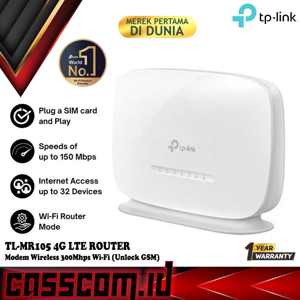 TP-Link TL-MR105 Wifi Modem 4G LTE 300Mbps Router Internal Antennas UNLOCK Simcard GSM TPlink