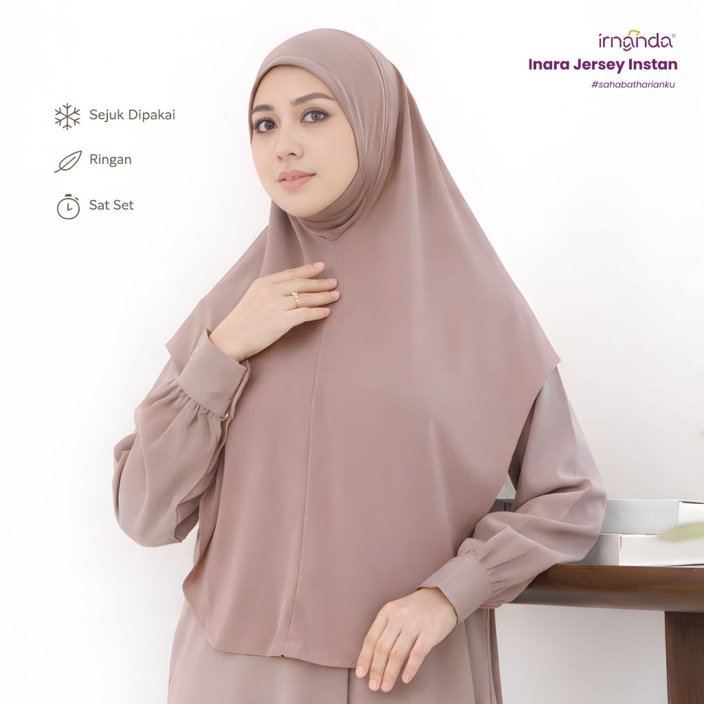 Irnanda Hijab - Inara Bergo Instant Jersey Diamond Menutup Dagu Anti tembem