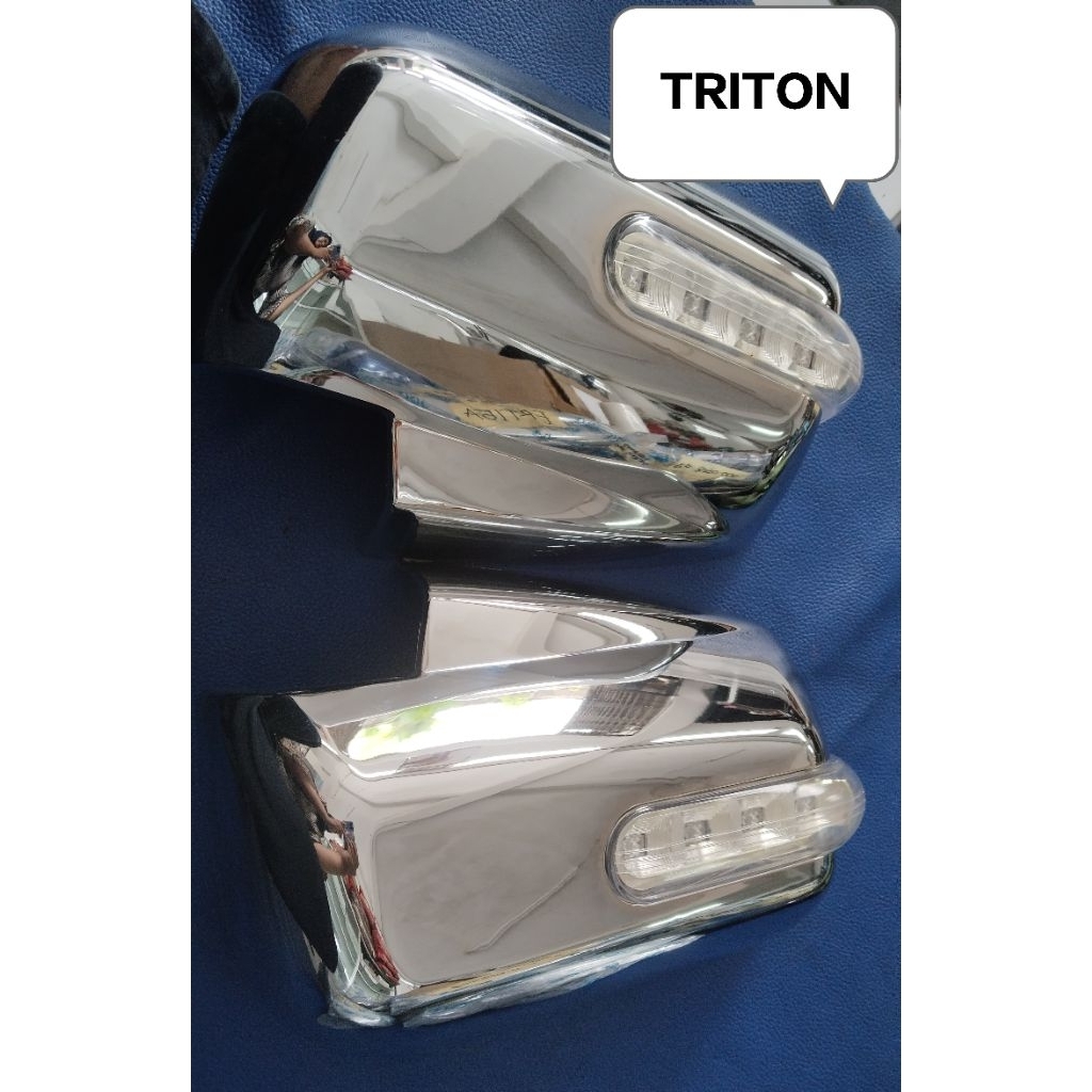 COVER SPION PAJERO TRITON  LAMA 2009,2011 CROOME LED