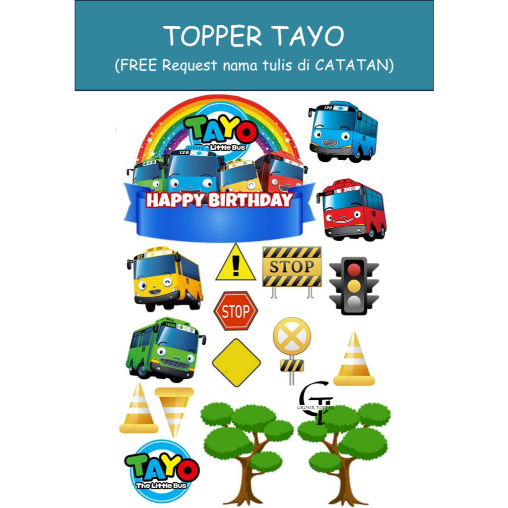 Hiasan Kue TAYO/ TopperTayo /Hiasan buket/ Hiasan tumpeng