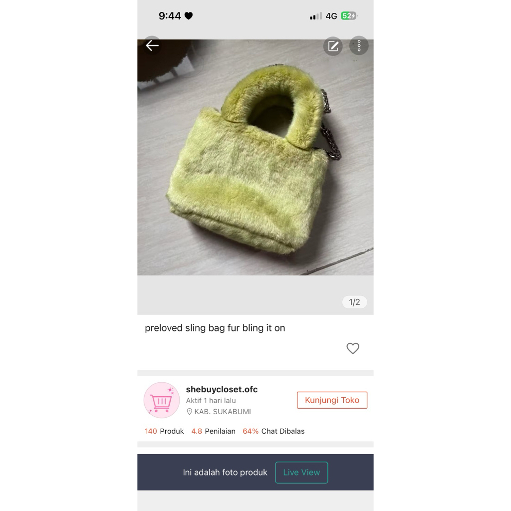 preloved bling it on bag