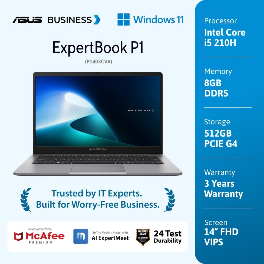 ASUS EXPERTBOOK P1403CVA INTEL CORE I5 210H I3 100U I3 1315U 16GB 512GB WIN 11 - LAPTOP NOTEBOOK