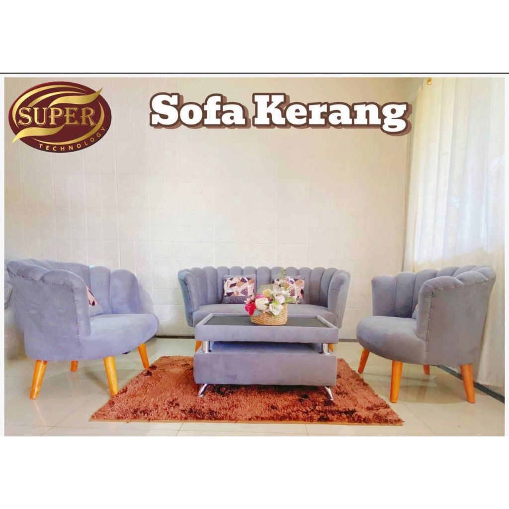 Sofa Kerang Full Bludru Super