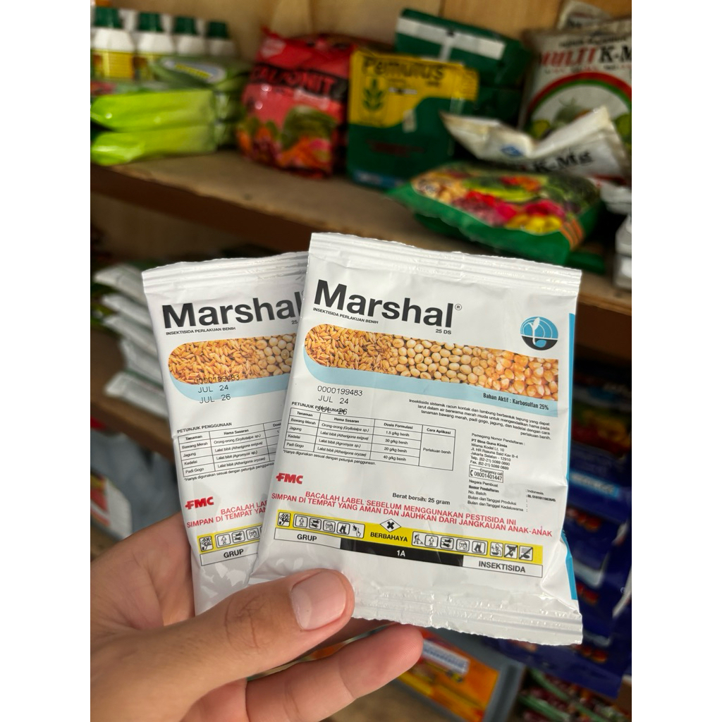 Insektisida Marshal 25DS 25gr - Sistemik, Kontak dan Lambung, Bubuk Merah Muda