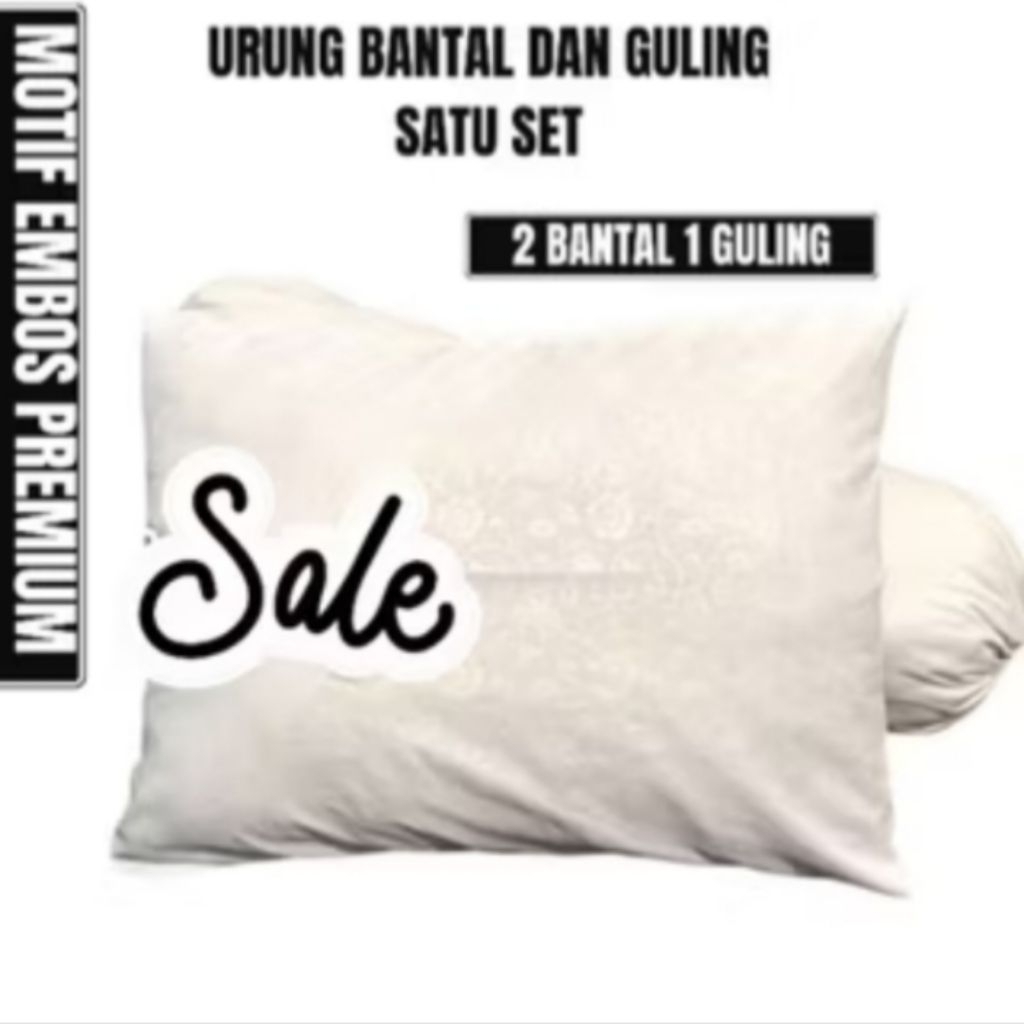 URUNG BANTAL Isian Kapuk Satu Set 2 Bantal 1 Guling