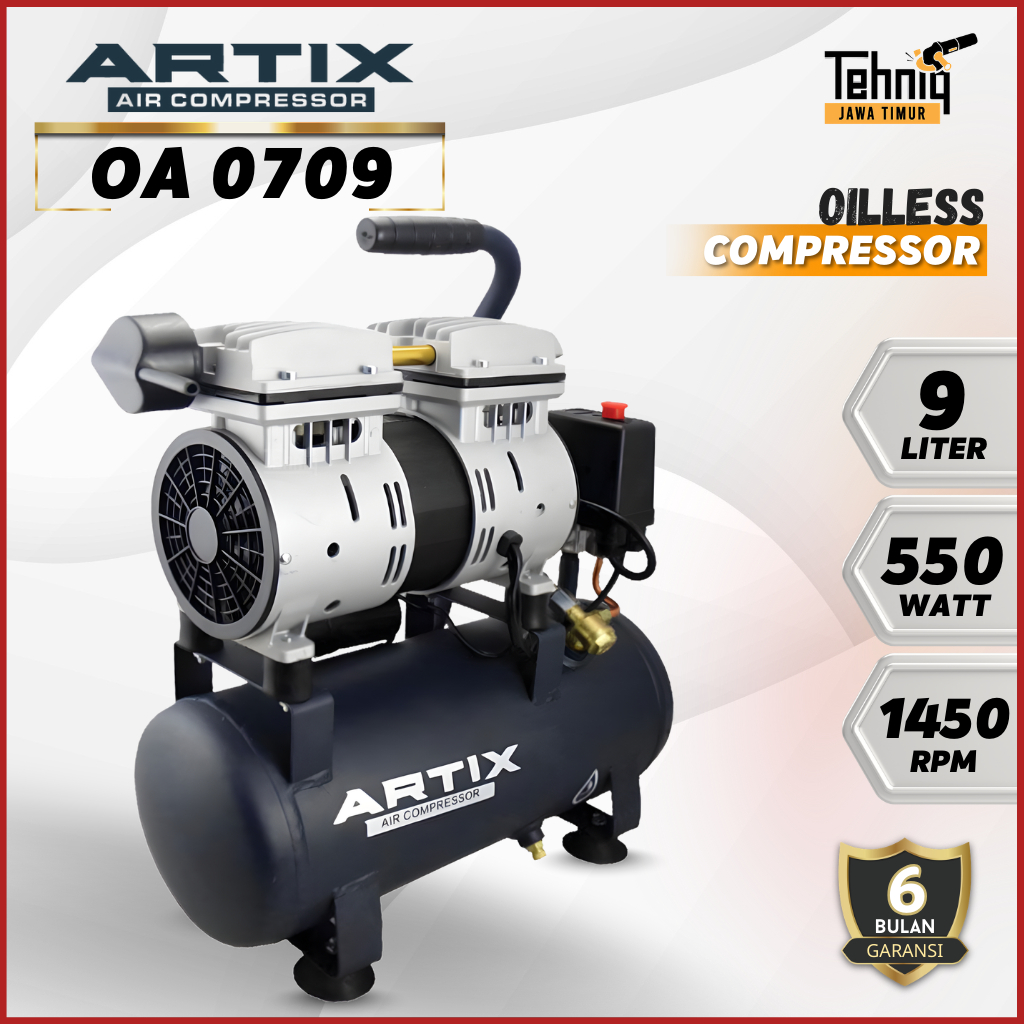 KOMPRESOR LISTRIK ANGIN TANPA OLI ARTIX OIL LESS COMPRESSOR OA 07-09