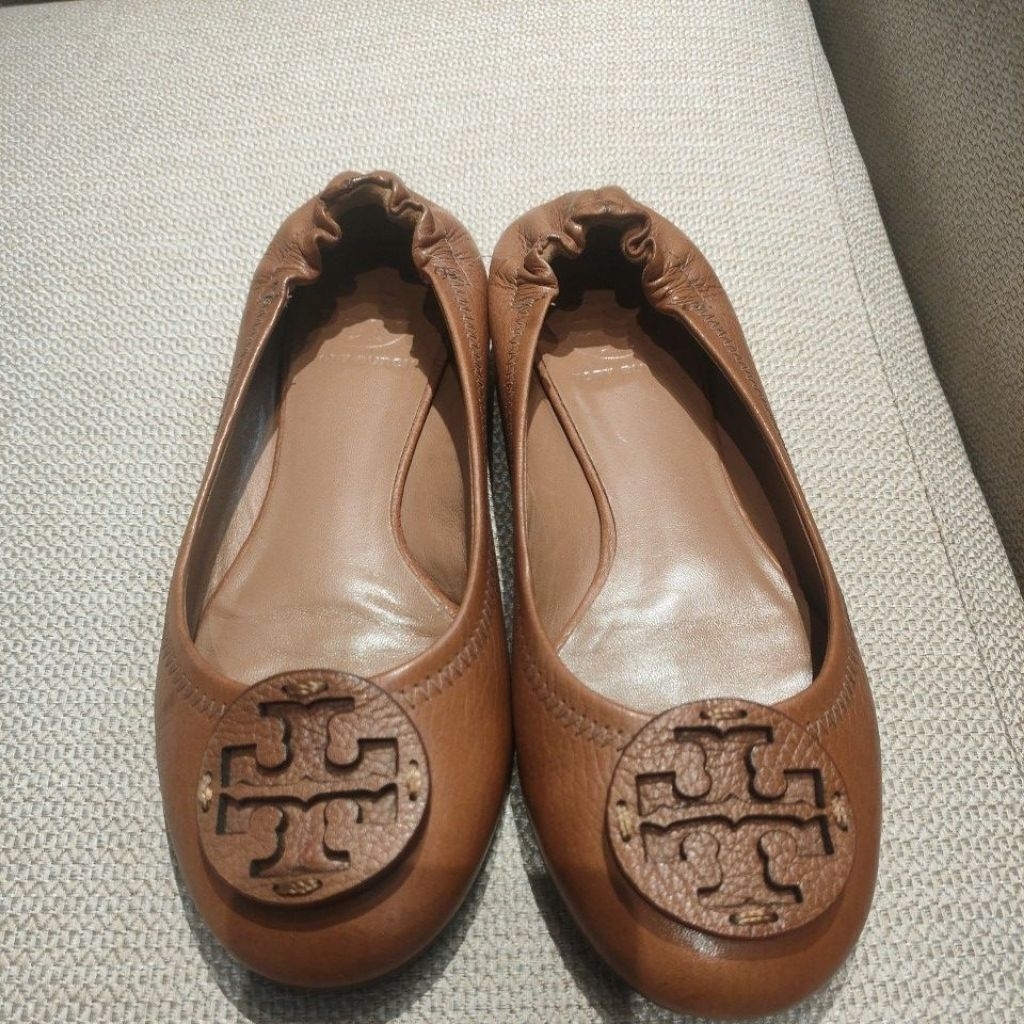 preloved sepatu Tory Burch brown