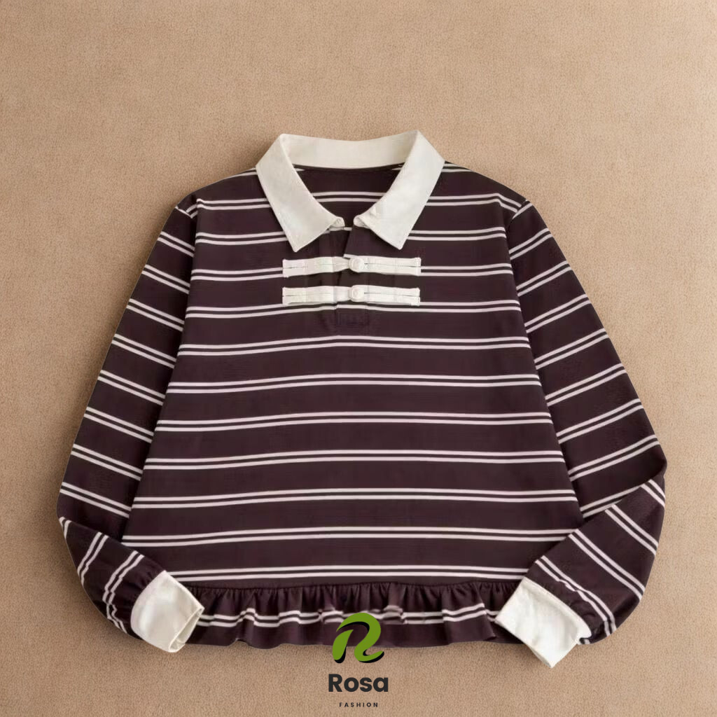 CHEONGSAM BLOUSE STRIPE RAMPLE ATASAN WANITA CHINESSE STYLE MOTIF SALUR