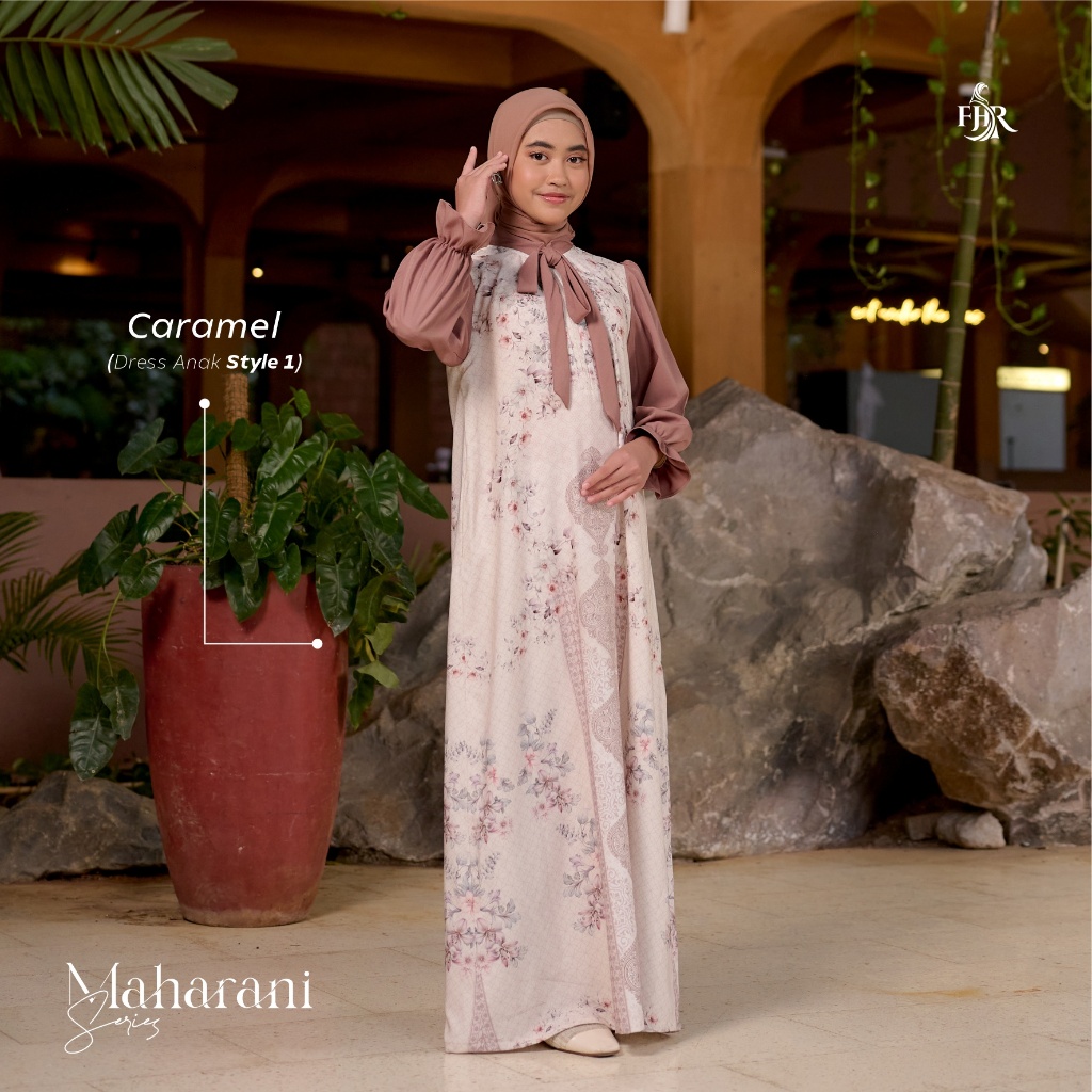 Dress Anak Maharani Series by FHR - Gamis Anak Motif Etnik Floral Mewah