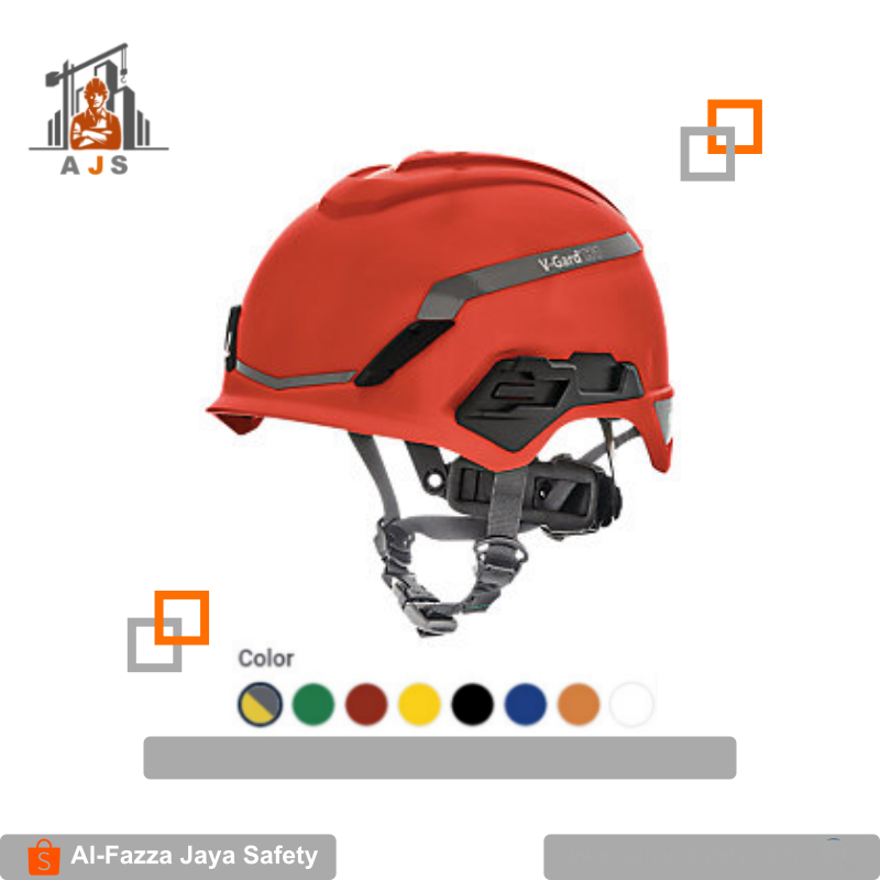 Helm Safety MSA V-Gard H1 Trivent Merah - Helm MSA Climbing V-Gard H1 Trivent SNI