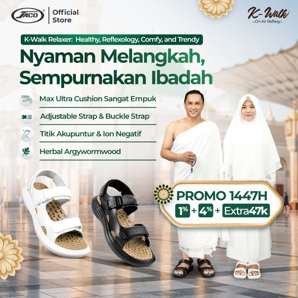 Jaco K-Walk Relaxer Sandal Kesehatan Sandal Refleksi Sandal Akupuntur Sandal Rematik