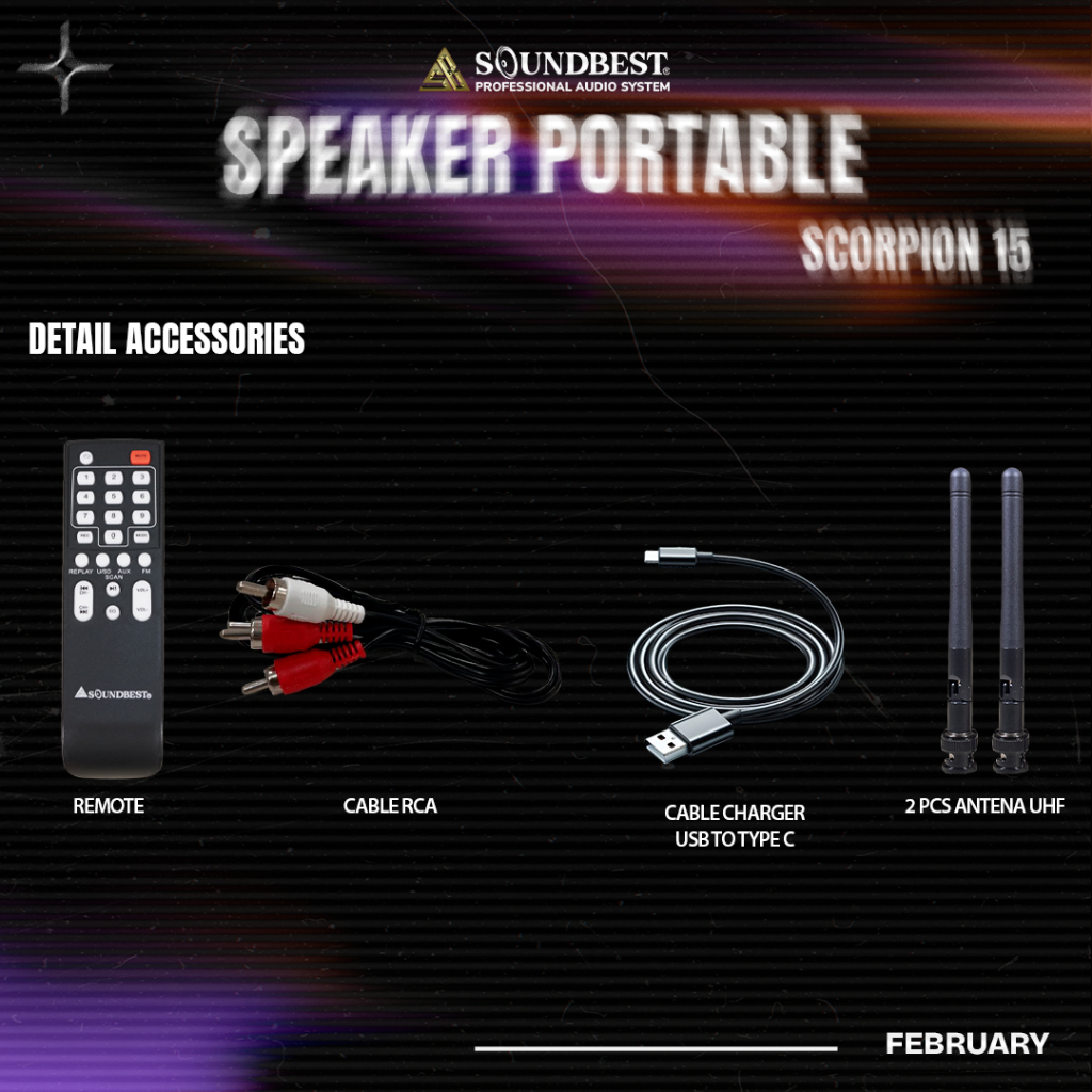 SOUNDBEST SPEAKER PORTABLE SCORPION 15 – GARANSI RESMI SOUNDBEST