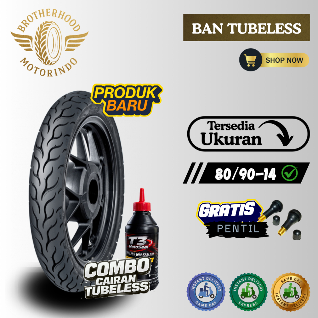 BAN FDR FLEMMO TUBELESS  80/90-14 / 80 90 14 / BAN FLEMO TUBLES  FDR / BAN MOTOR RING 14 / BAN FDR R