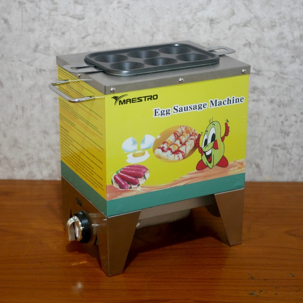 Mollar Mesin Sostel Sosis Telur 6 Lubang 6 Lobang Gas LPG Alat Sosis Telor Egg Roll