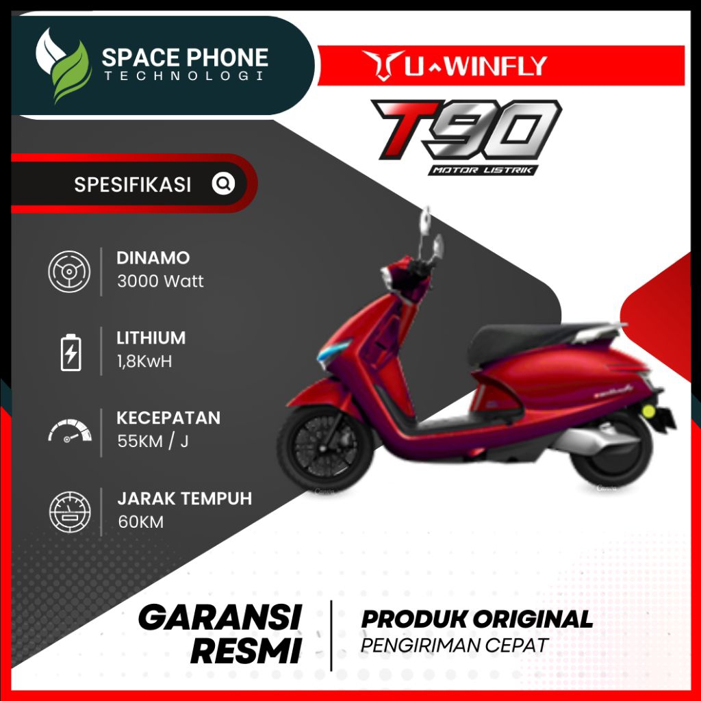 motor listrik Uwinfly T90 NFC system LED Bergaransi